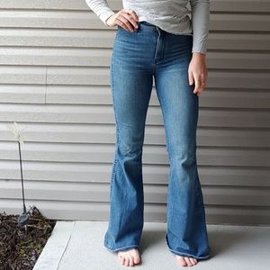 Free People High Waist Flare Jeans, size 25